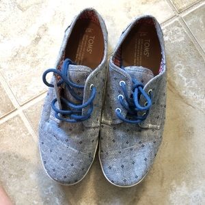 TOMS Chambray Sneakers Sz 7